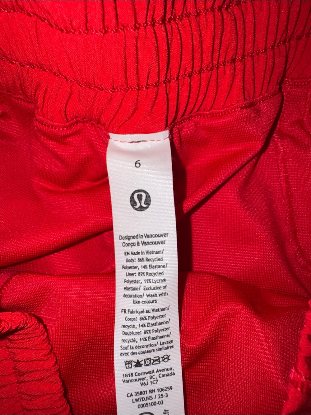 🔥 Lululemon Hotty Hot High-Rise Lined Short 4" Lulu Red SIZE 6 - Picture 7 of 14
